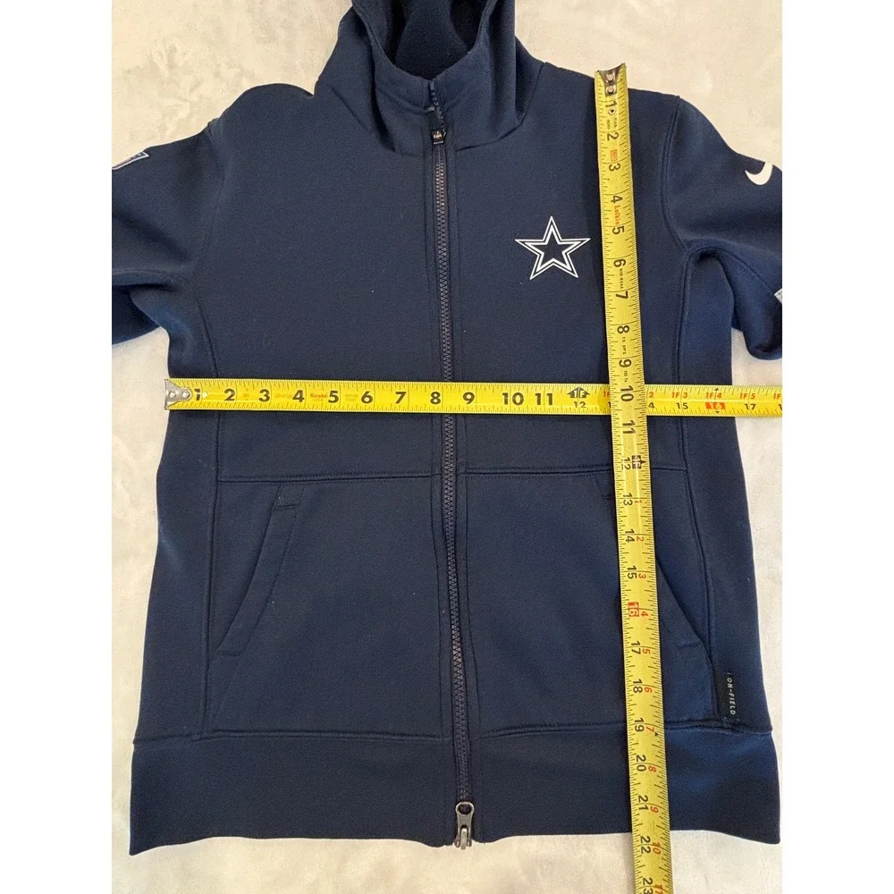 Nike NFL Dallas Cowboys Youth Medium Full Zip Hoodie Dri-FIT Navy Blue Jacket